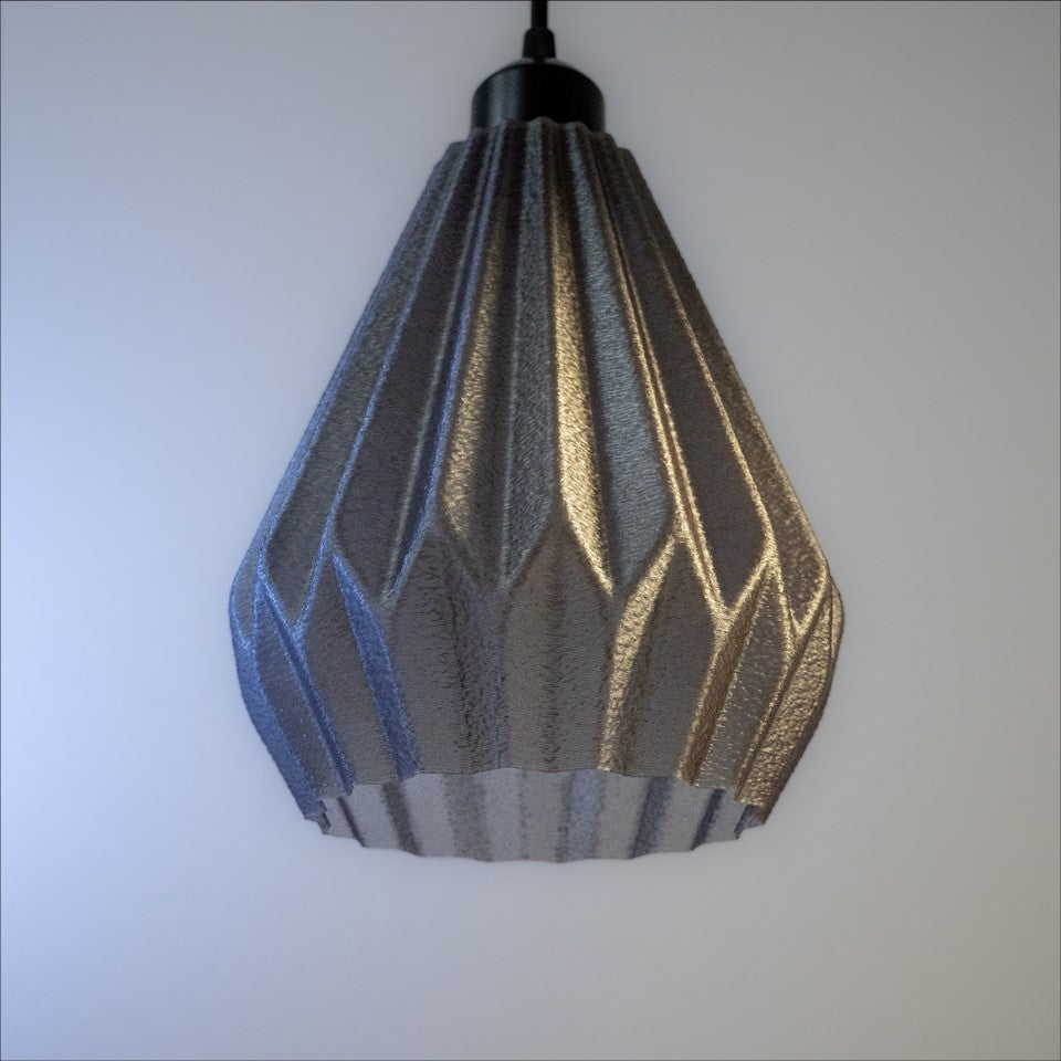 3D-gedruckte Origami Pendelleuchte – modernes Design & stimmungsvolles Licht | Smokey-Grey