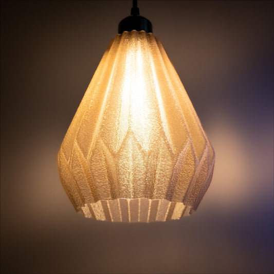 3D-gedruckte Origami Pendelleuchte – modernes Design & stimmungsvolles Licht | Smokey-Grey