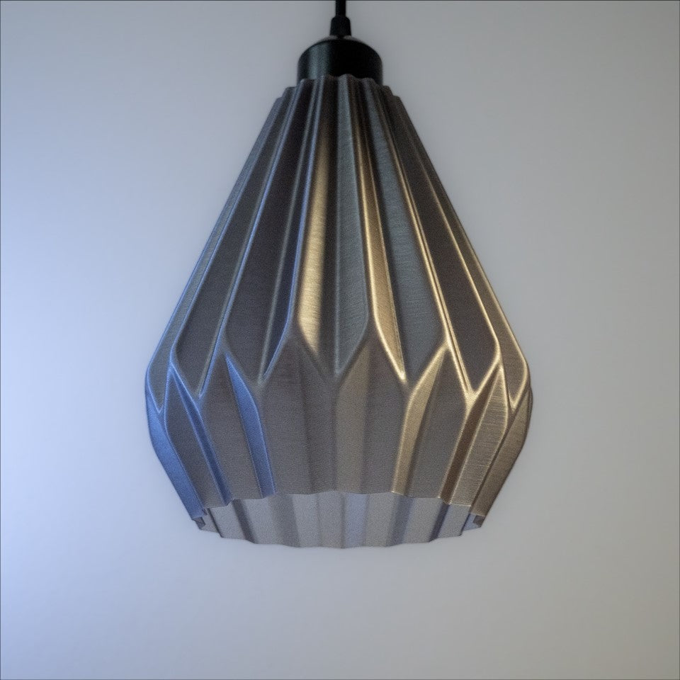 3D-gedruckte Origami Pendelleuchte – modernes Design & stimmungsvolles Licht | Smokey-Grey