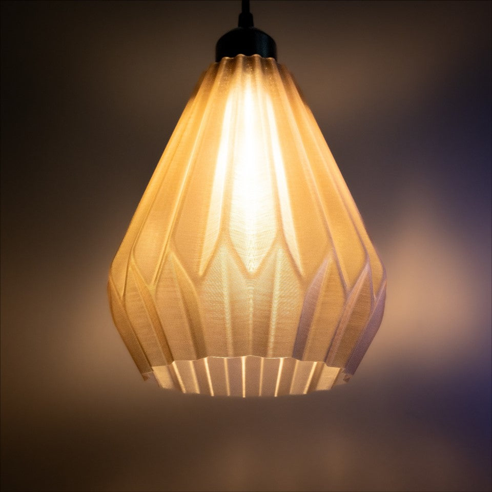 3D-gedruckte Origami Pendelleuchte – modernes Design & stimmungsvolles Licht | Smokey-Grey